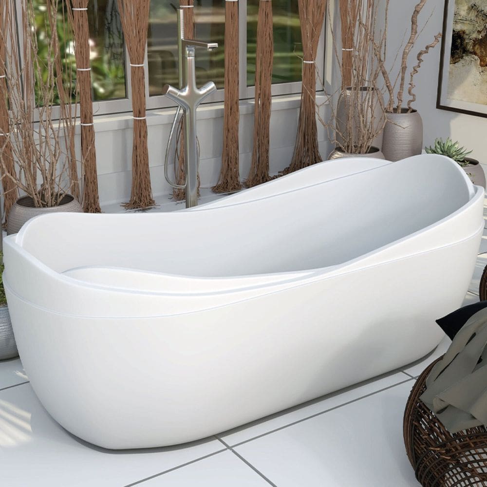 Banheira de Imersão Mondialle Modelo Saturnia 180cm X 85cm X 64cm em Acrilico Branco