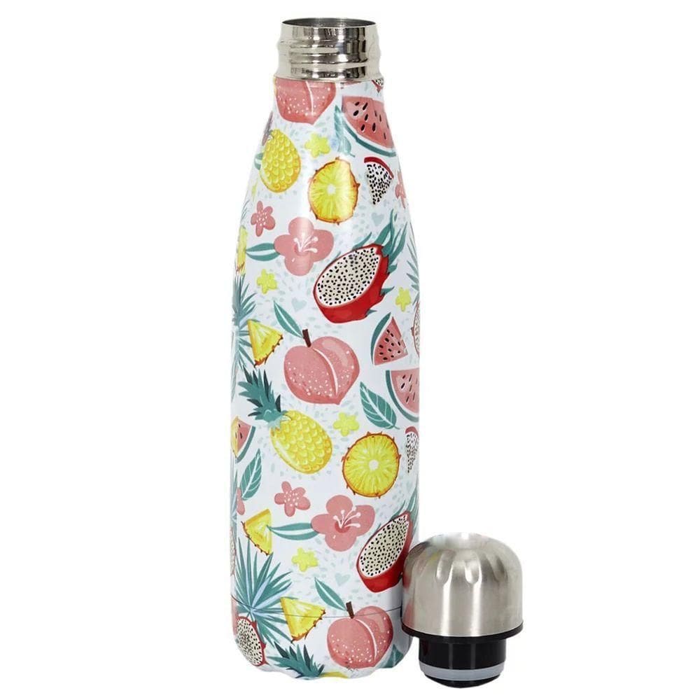 Garrafa Termica Estampa Frutas Flores Inox 500ml