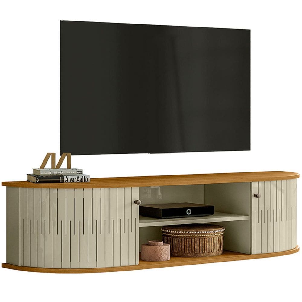 Rack Suspenso 2 Portas Moderno Para Tv de 60\" Polegadas