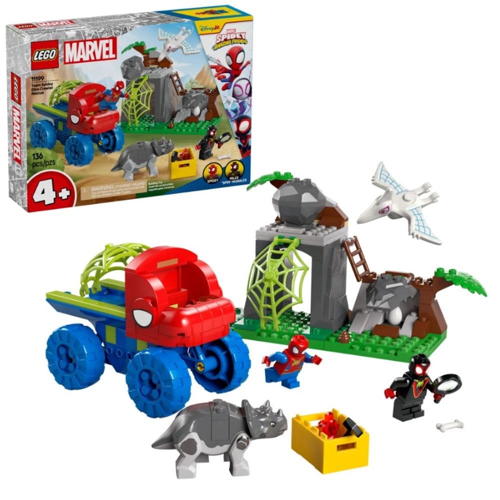 Lego Marvel Resgate Veiculo Dinossauro Equipe Spidey 11199