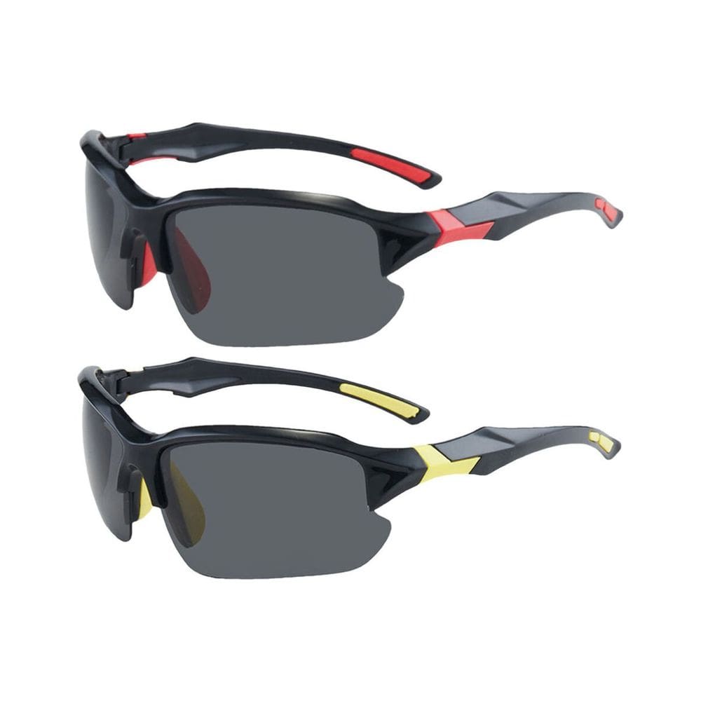 Conjunto Óculos De Sol Esportivo Vermelho + Amarelo Polarizado Com Proteção 400UV