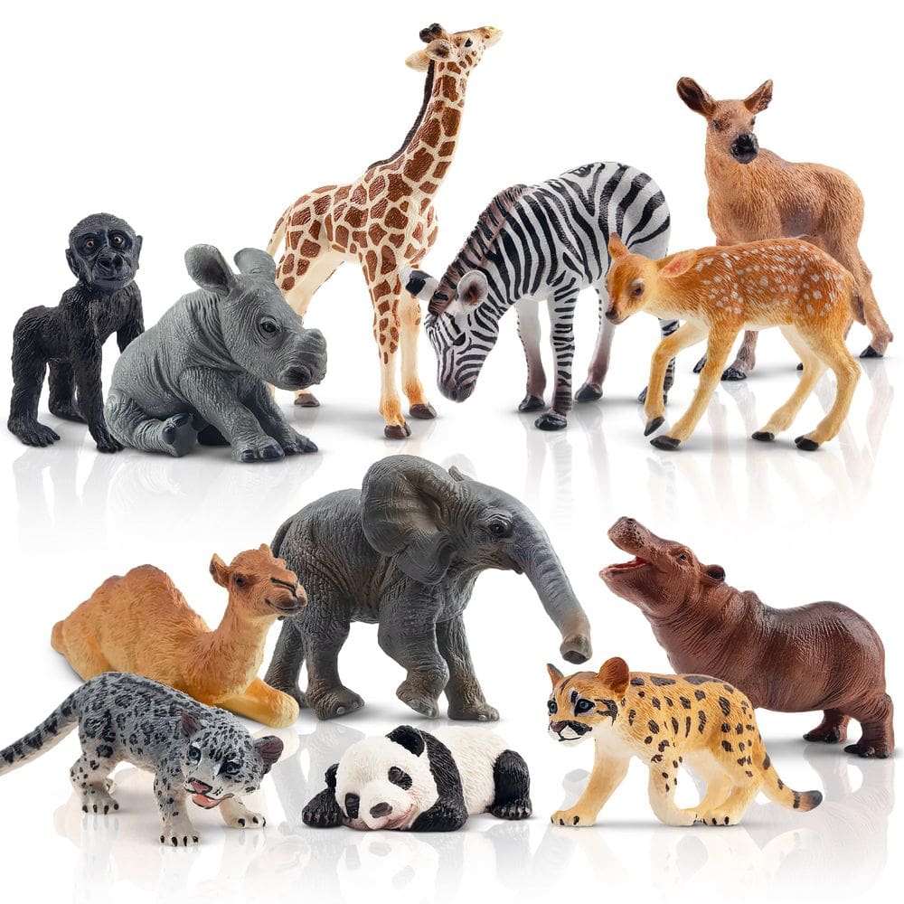 Estatuetas Toy Toymany Forest Animals Baby, 12 peças de presente para crianças
