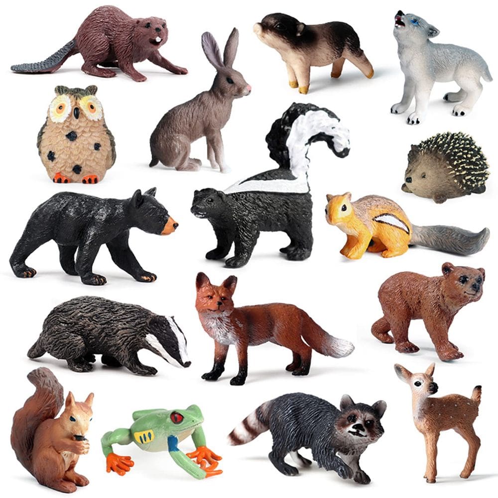 Figuras Forest Animals SCAHOW, 16 unidades para presente de aniversário para crianças