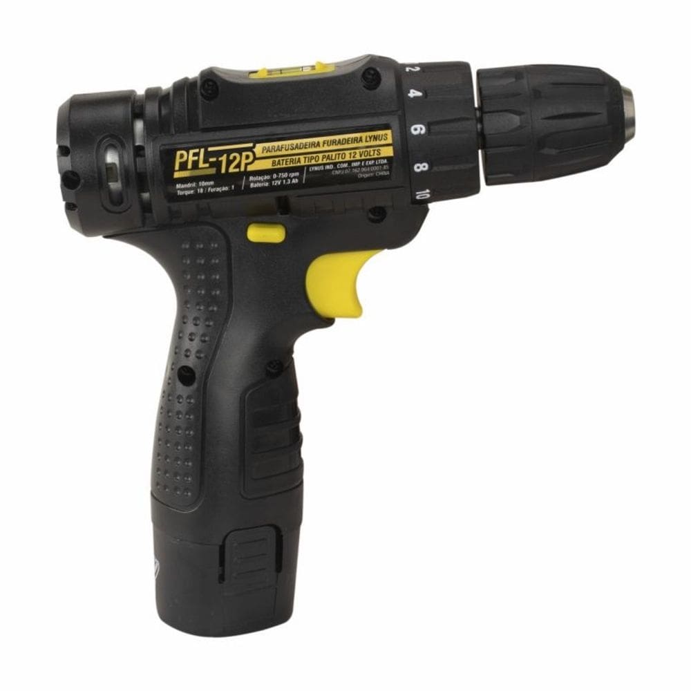 Parafusadeira/Furadeira Lynus 12V Bat. Palito | PFL-12P