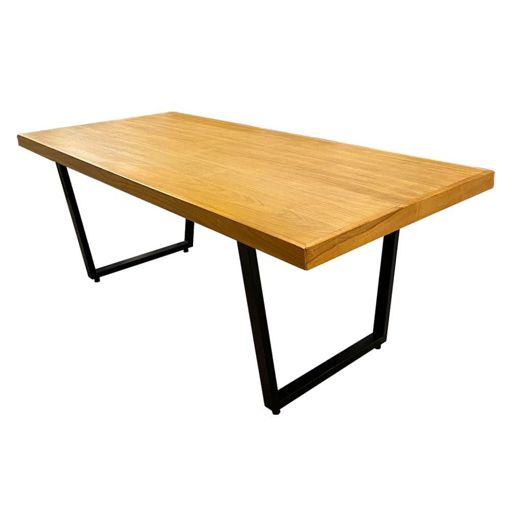 Mesa Madeira Maciça para Área Gourmet Lanna com Ferragem 2,20m Preto