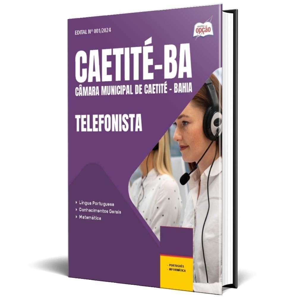 Apostila Câmara De Caetité Ba 2025 - Telefonista