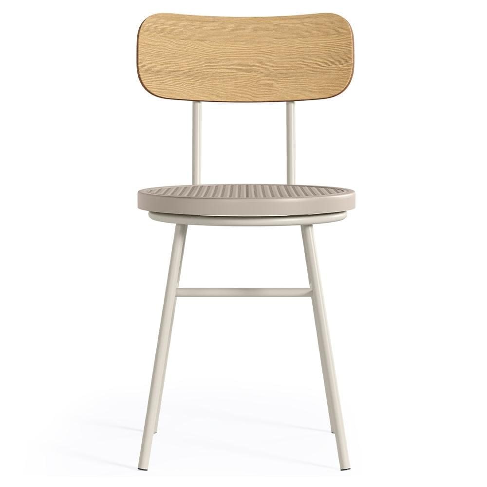 Cadeira Retro Decorativa Com Encosto Caramelo Bege Overseas