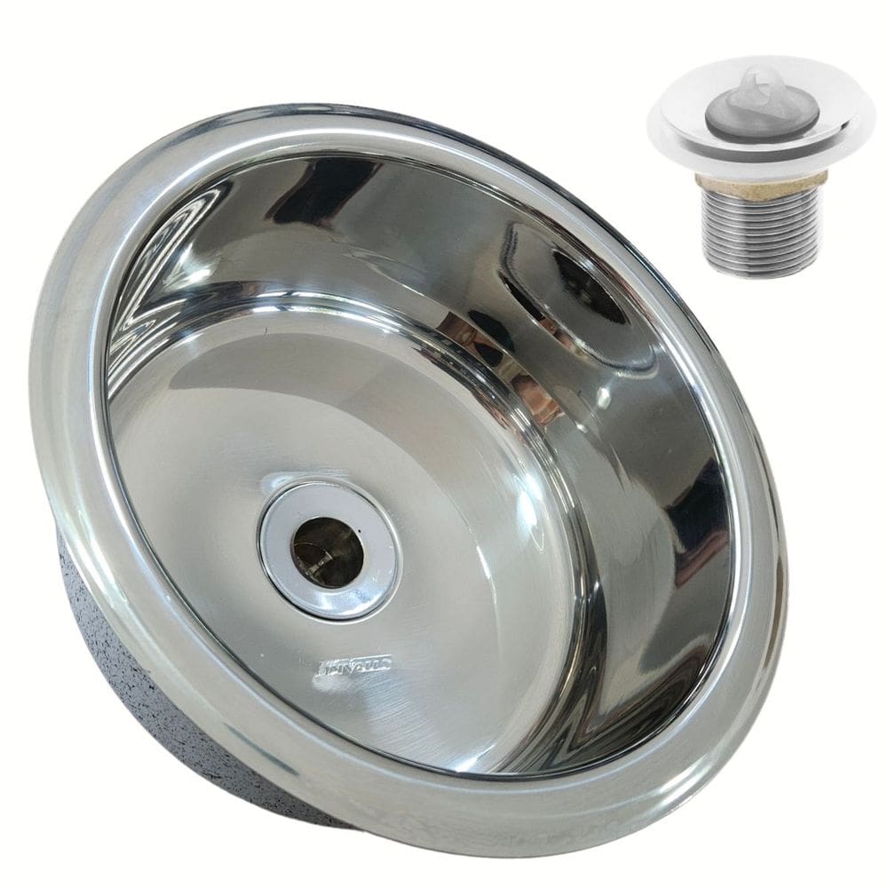 Strake Cuba Inox 304 Redonda Embutir 20X10cm P/ Banheiros E Lavabos 320Cb Com Valvula