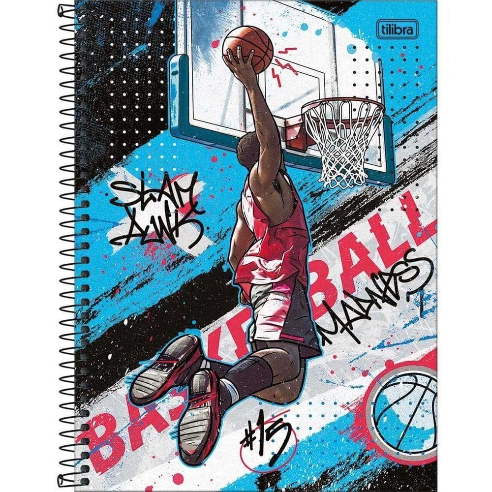 Caderno Universitário Do It! Tilibra Capa Dura Espiral - 10 Matérias 160 Folhas Basquete