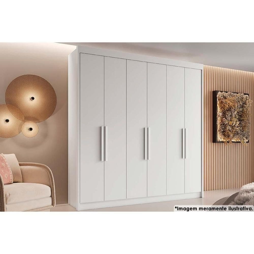 Guarda Roupa 6 Portas E 4 Gavetas Cannes Branco - Conquista
