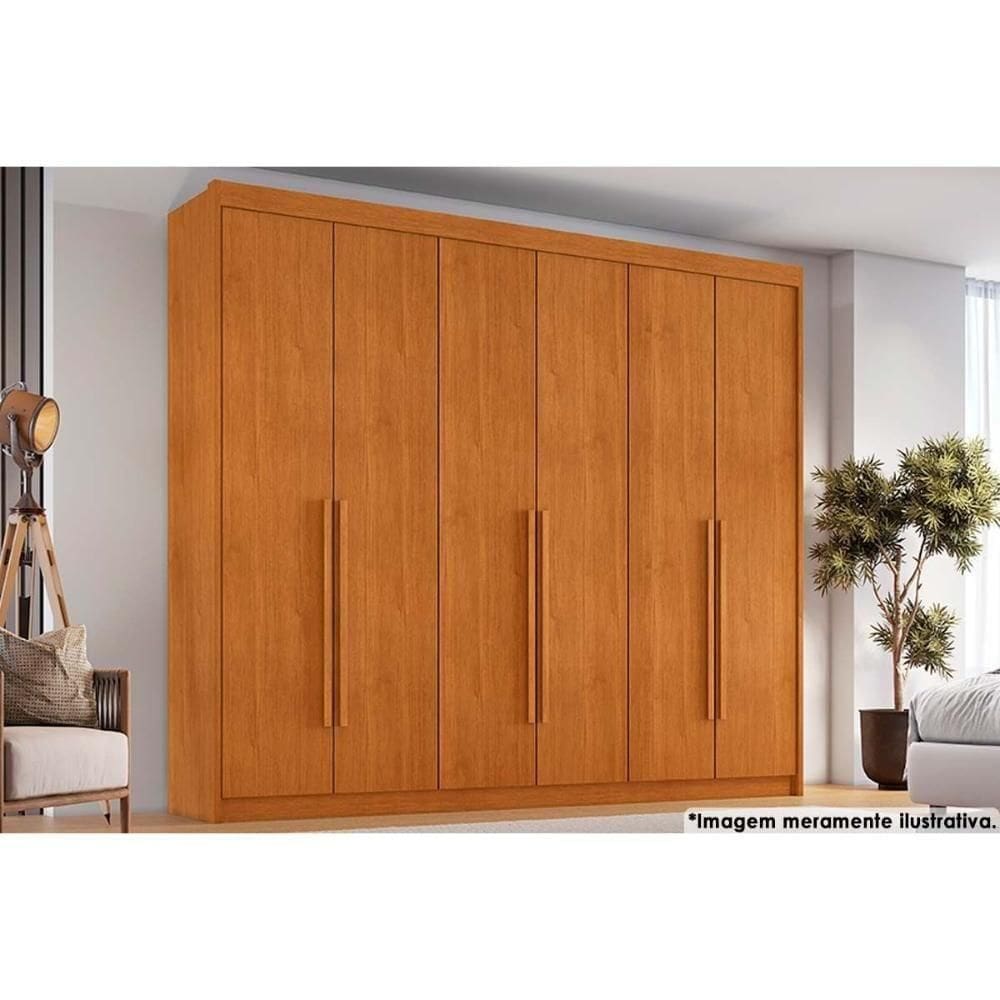 Guarda Roupa 6 Portas E 6 Gavetas Versalhes Cinamomo - Conquista