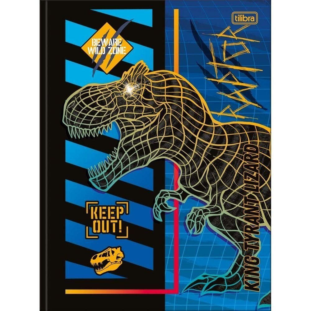 Caderno Universitário Raptor Tilibra Capa Dura Brochura - 48 Folhas Tiyrant Lizard