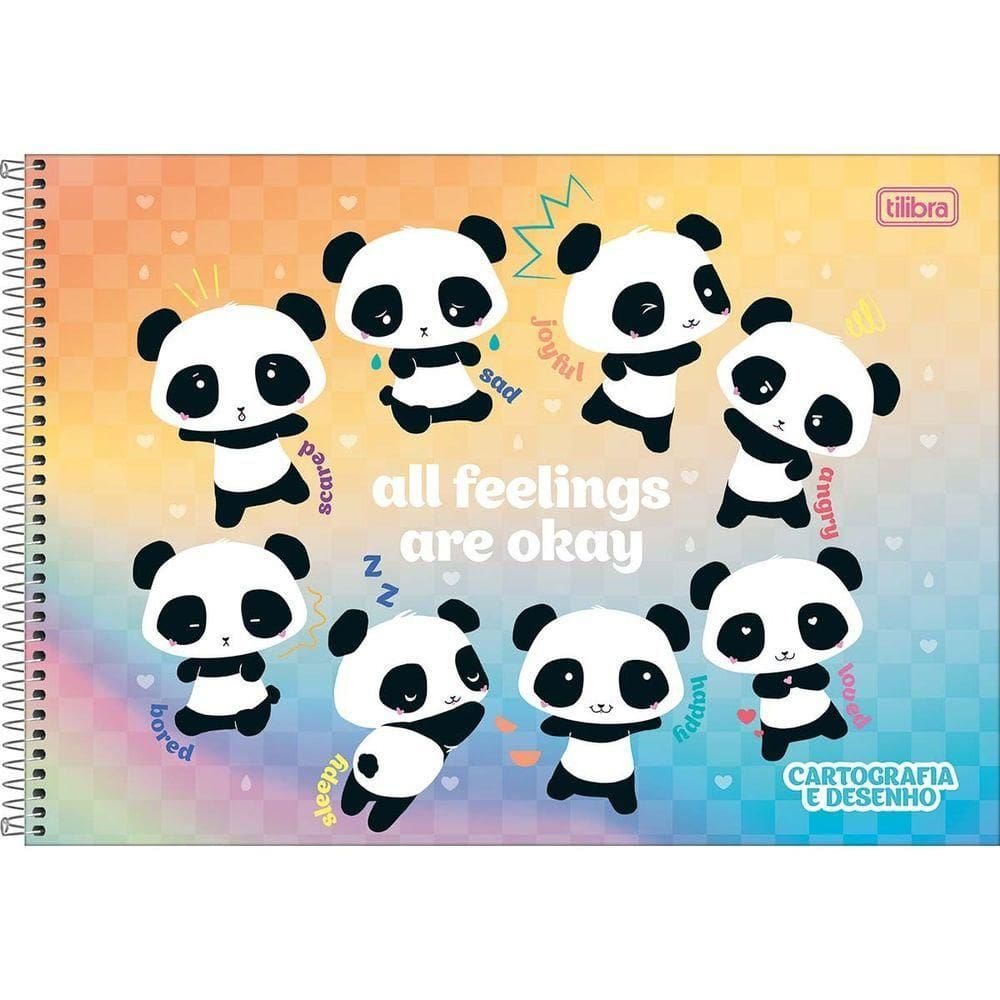 Caderno De Desenho Lovely Friend Tilibra - 80 Folhas All Feelings Are Okay