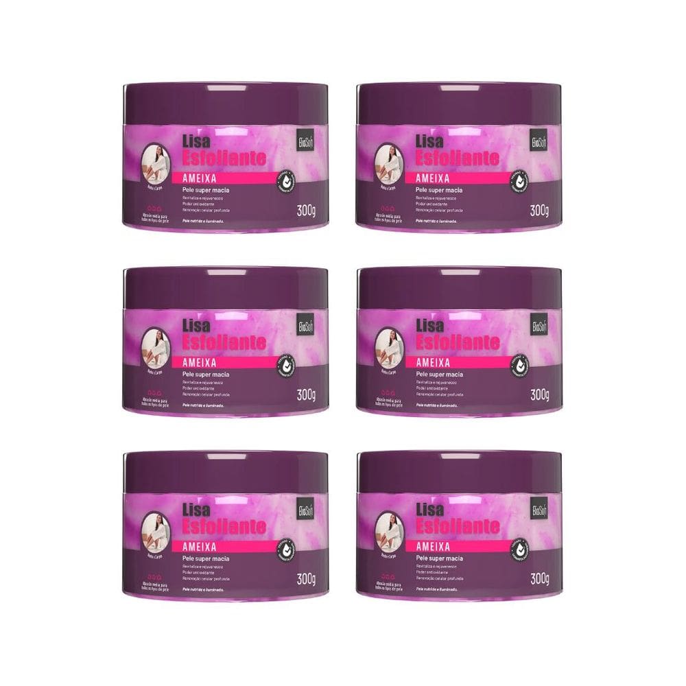 Creme Esfoliante Soft hair 300g Lisa Biosoft Ameixa - 6un