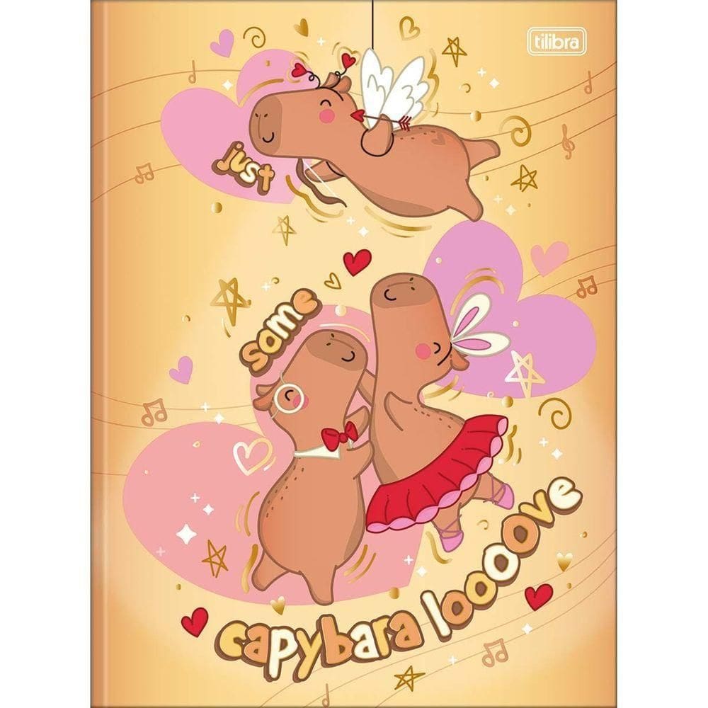 Caderno Universitário Capyclub Tilibra Capa Dura Brochura - 80 Folhas Laranja