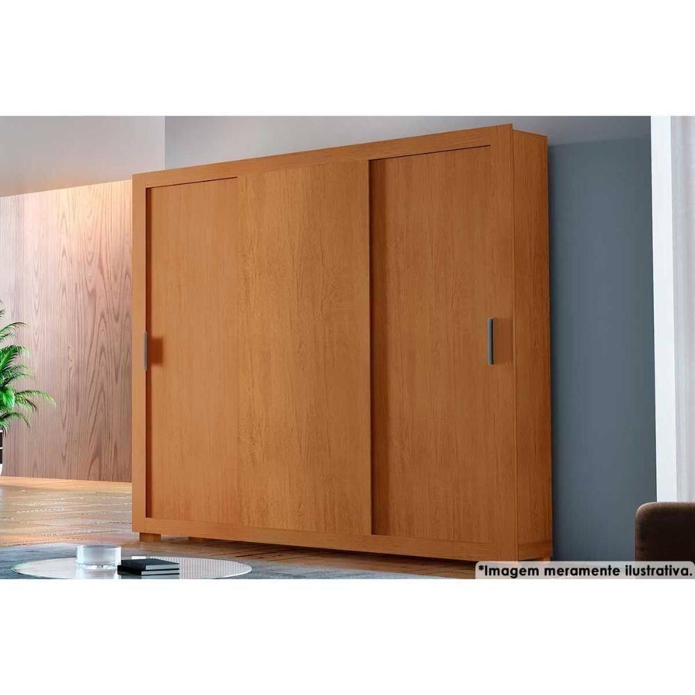 Guarda Roupa Solteiro 3 Portas De Correr E 4 Gavetas C- Pés Veneza Naturalle-ripado 3d - Rufato