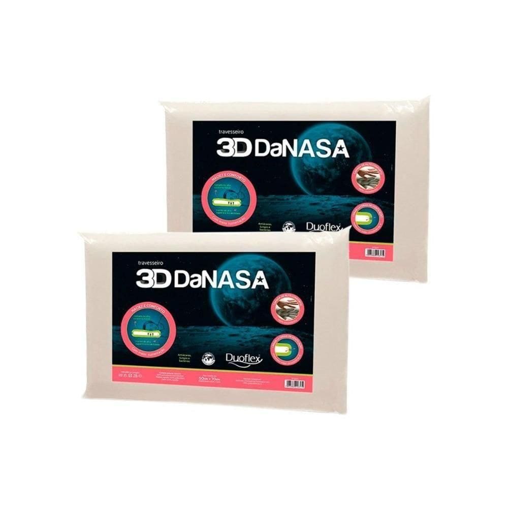Travesseiro Viscoelástico 3d Danasa Dt3240 Kit C/ 2 Un (45x65) - Duo