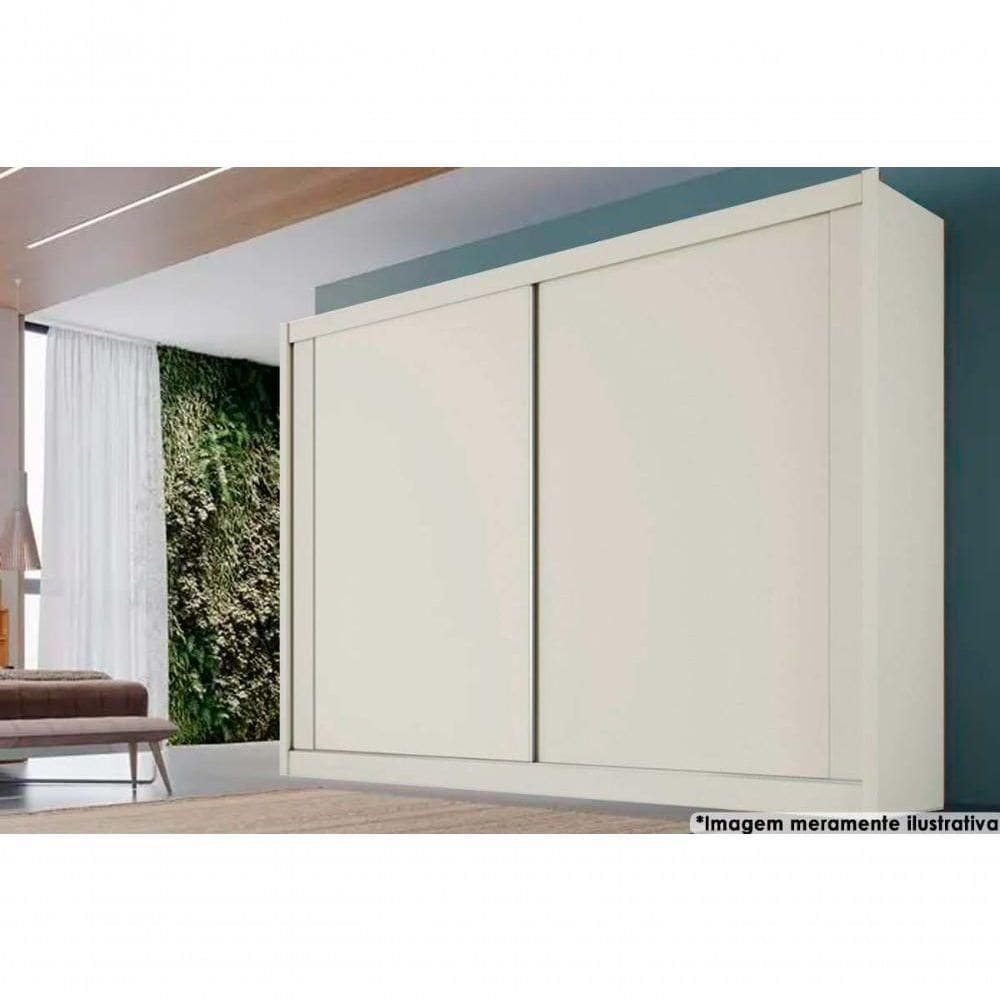Guarda Roupa Casal 2 Portas De Correr E 4 Gavetas Creta Amêndoa-off White - Europa