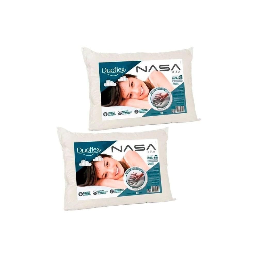 Travesseiro Viscoelástico Nasa Alto Luxo Ns1116 Kit C/ 2 Un (50x70x17) - Duo