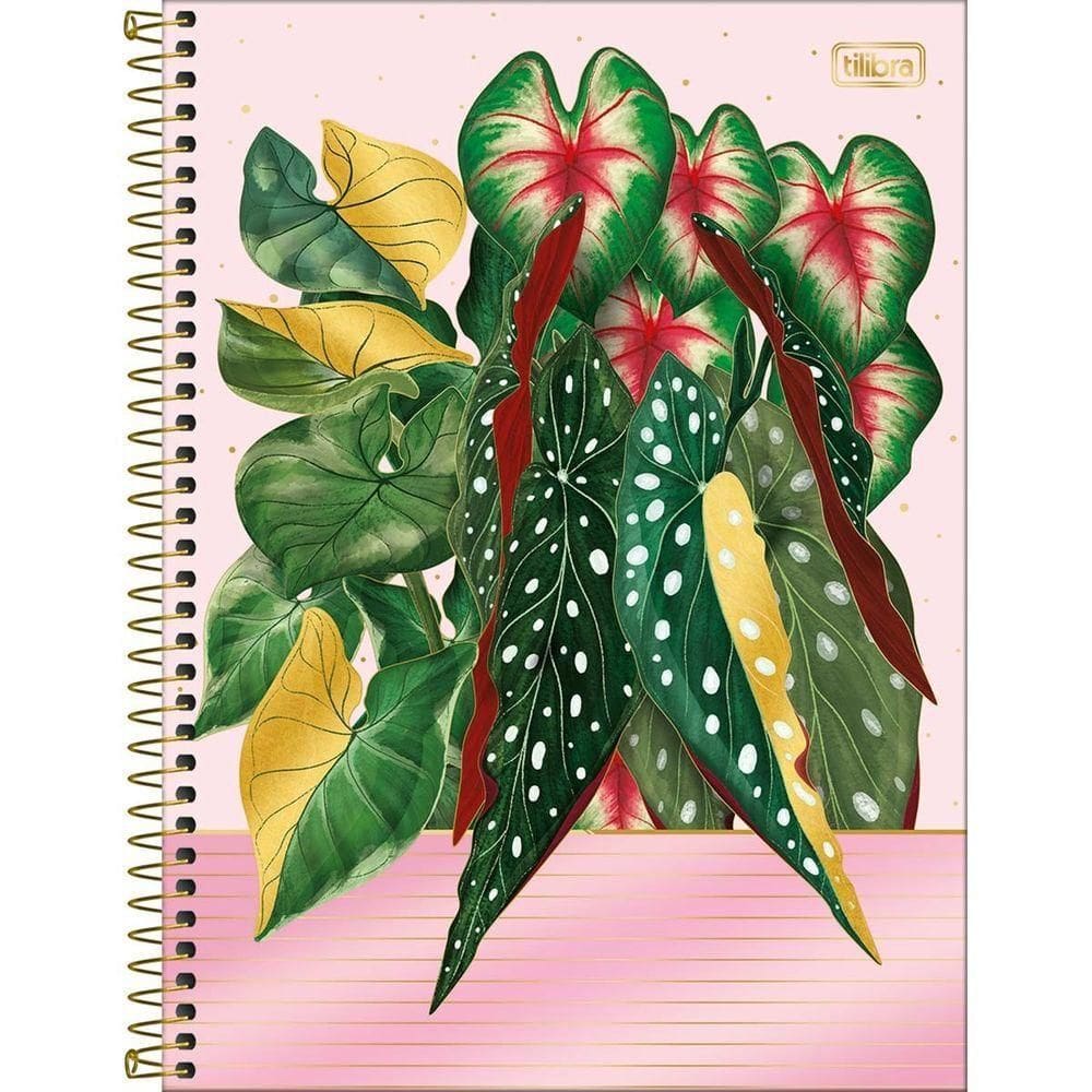 Caderno Universitário Naturalis Tilibra Capa Dura Espiral - 10 Matérias 160 Folhas Rosa