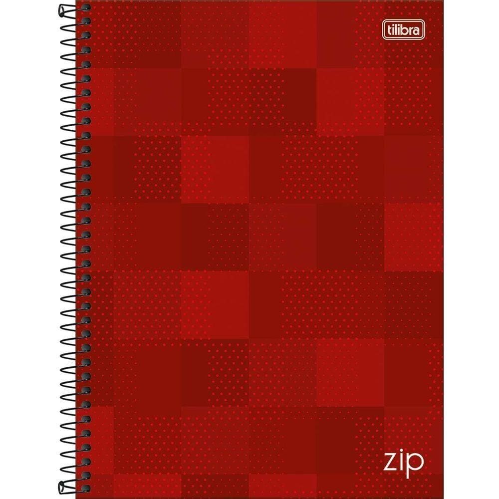 Caderno Universitário Zip Tilibra Capa Dura Espiral - 1 Matéria Vermelho