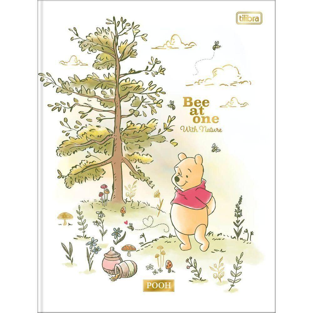 Caderno Universitário Pooh Tilibra Capa Dura Brochura - 80 Folhas Branco