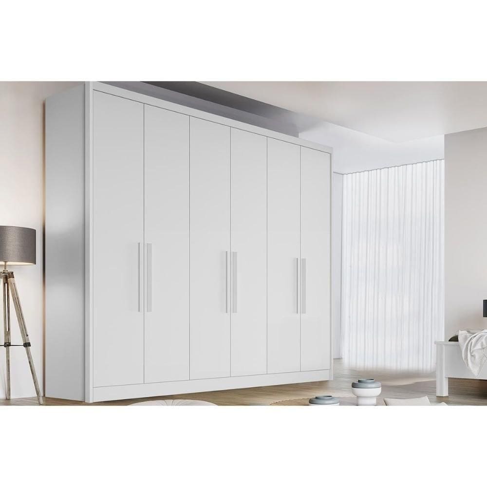 Guarda Roupa 6 Portas E 8 Gavetas New Vértice-messina Branco - Horizonte