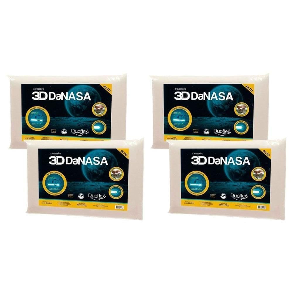 Travesseiro Viscoelástico 3d Danasa Dt3241 Kit C/ 4 Un (50x70) - Duo