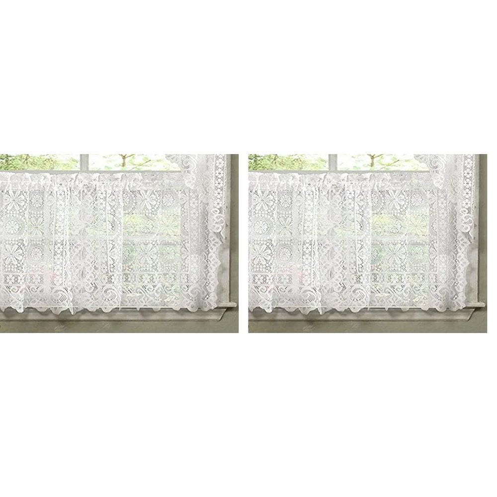 Cortina de cozinha Sweet Home Collection Hopewell White x2