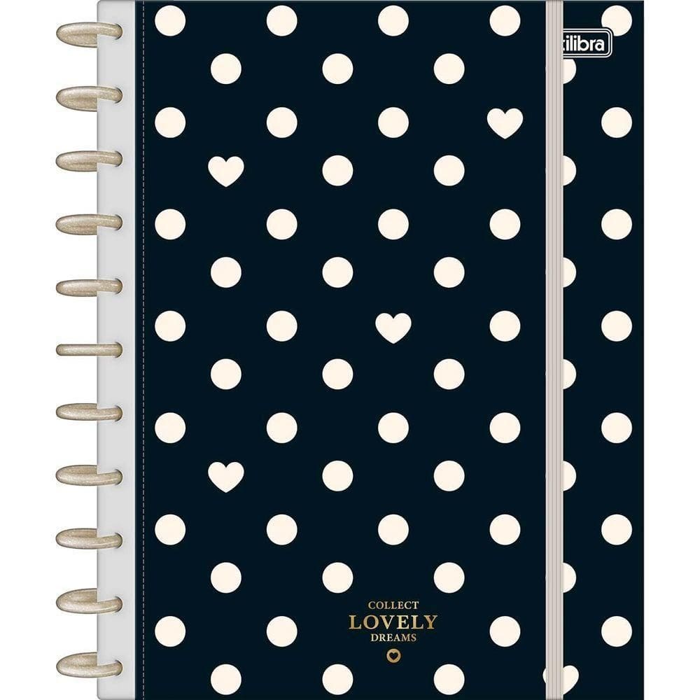 Caderno Tilidisco Universitário West Village Tilibra - 10 Matérias 160 Folhas Fundo Preto C- Poá
