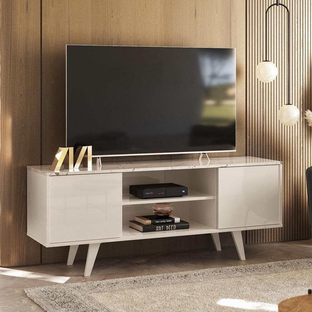 Rack Bancada 2 Portas Lisboa Calacata Off White