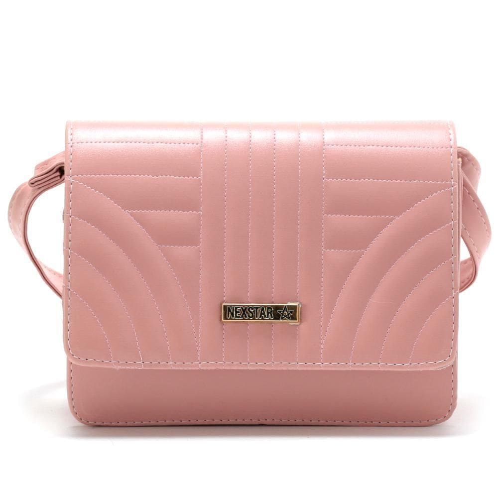 Bolsa Feminina Transversal Com Fecho Em Zíper Rosa