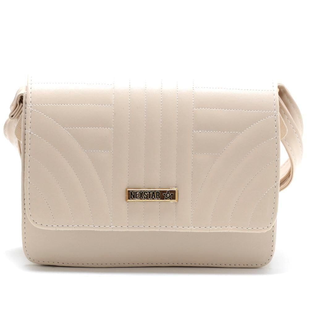 Bolsa Feminina Transversal Com Fecho Em Zíper Marfim
