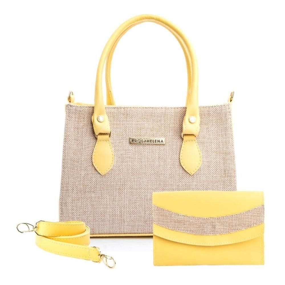 Bolsa E Carteira Com Alça De Mão E Transversal Amarelo