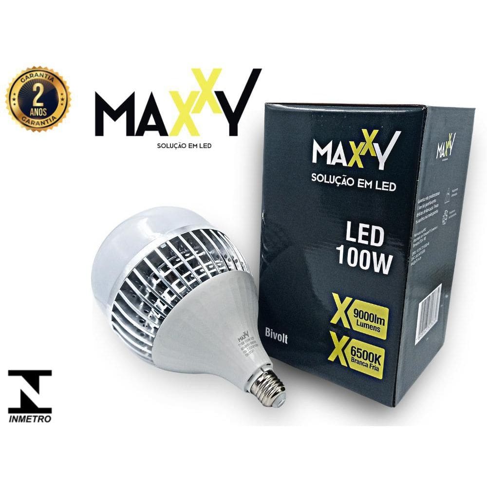 Lâmpada Led Bulbo 100W Frio Kit 5 - Branco Frio - Base E27