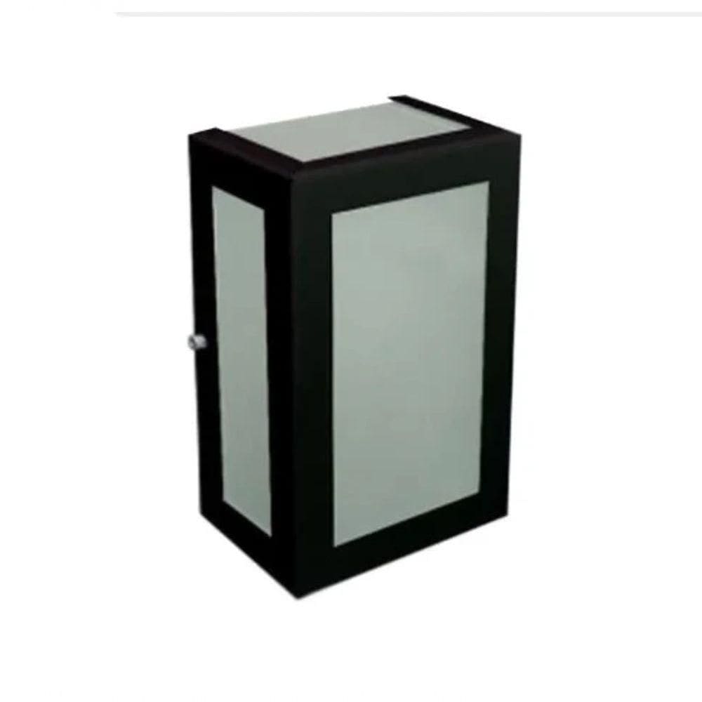 Arandela Dm Retangular 213 5 Vidros Preto Texturizado
