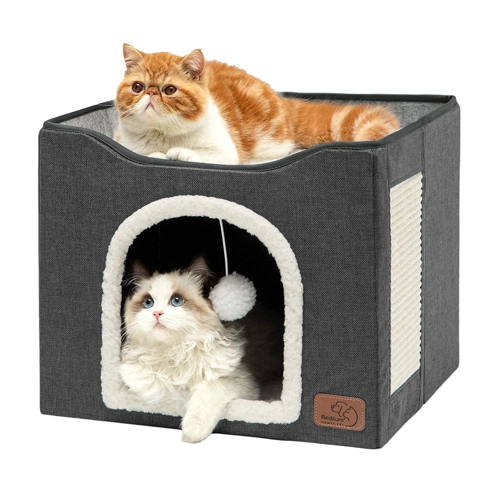 Cat Bed Bedsure Cat Cave para gatos domésticos com almofada para arranhar