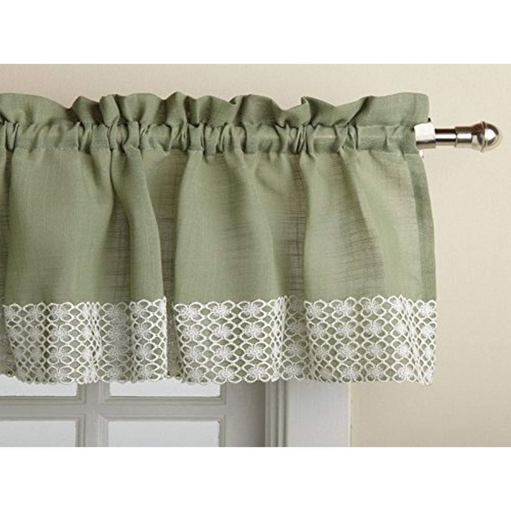 Cortina de cozinha Valance Sweet Home Collection Salem Sage