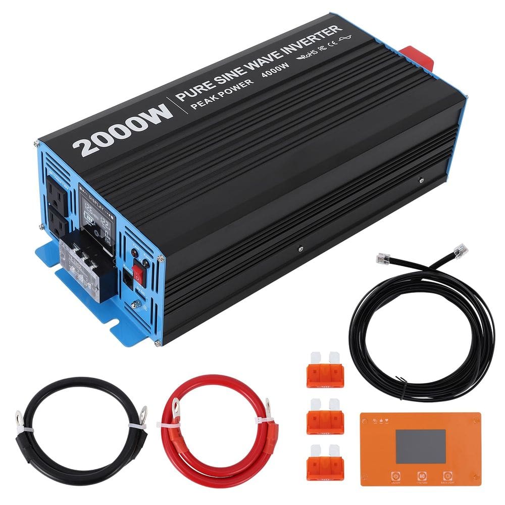 Inversor GarveeTech 2000W Pure Senoidal Wave 12V DC a 120V AC