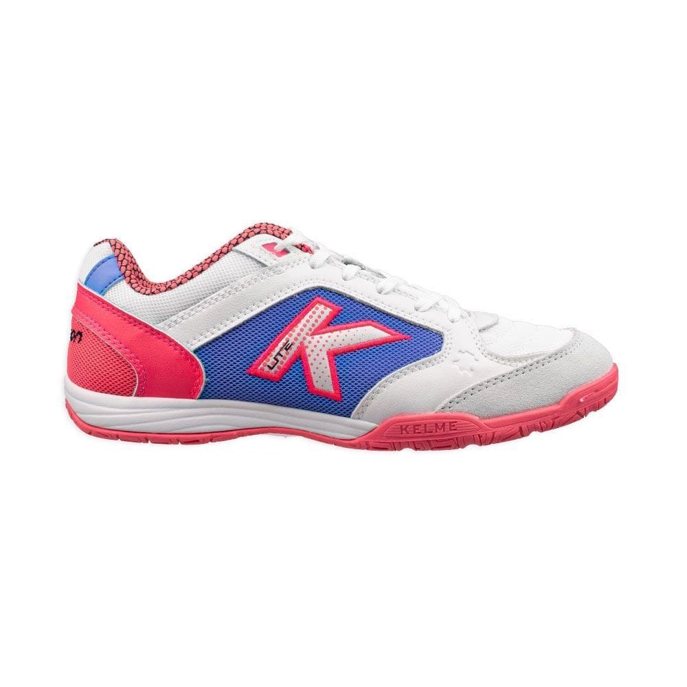 Chuteira Kelme Precision Lite Futsal Profissional Branco e Lilás