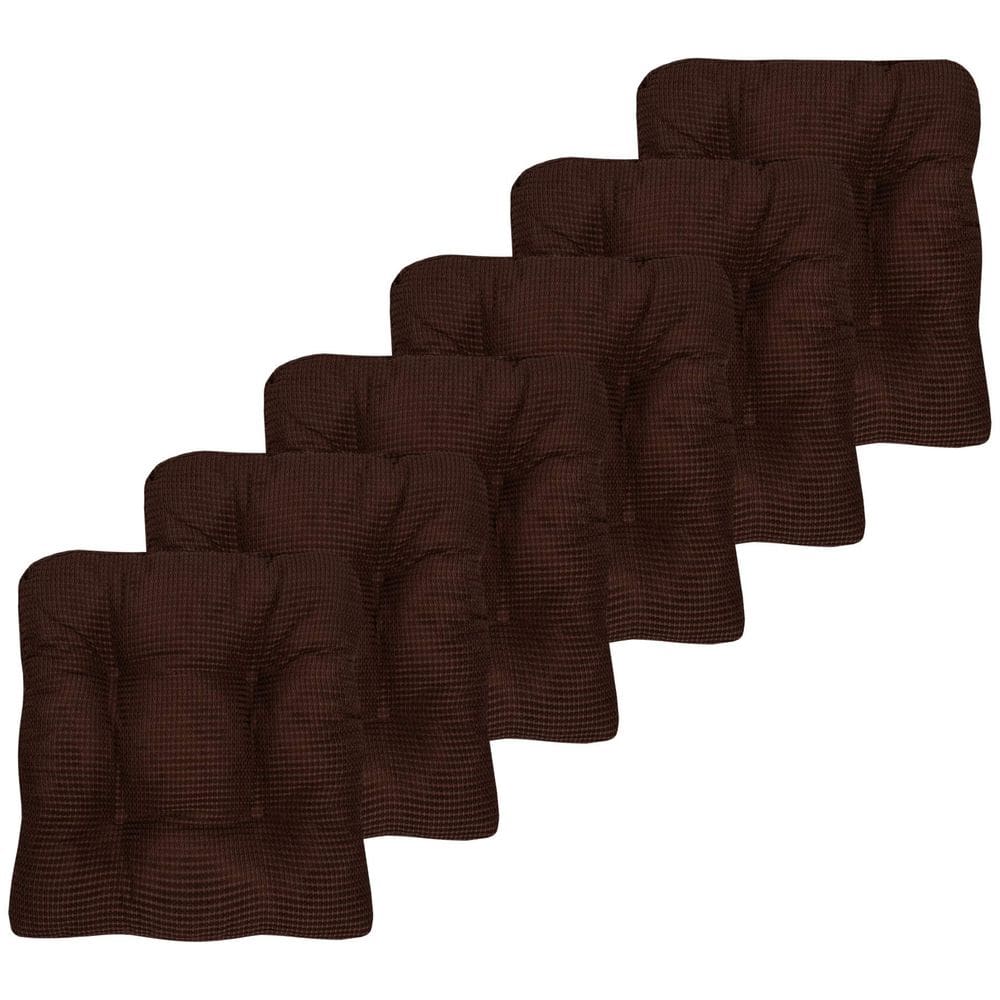 Almofada de cadeira Sweet Home Collection Crushed Memory Foam, pacote com 6