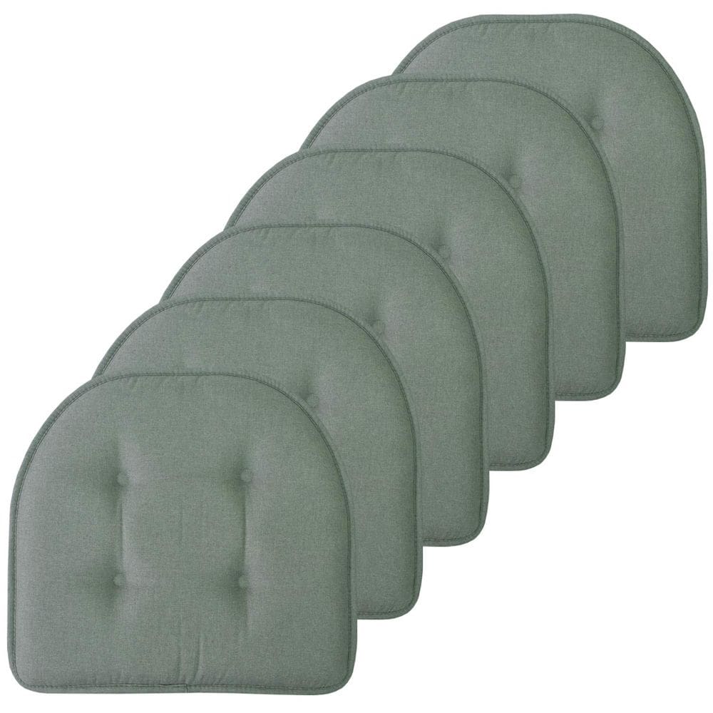 Almofada de cadeira Sweet Home Collection Memory Foam, pacote com 6 unidades, verde