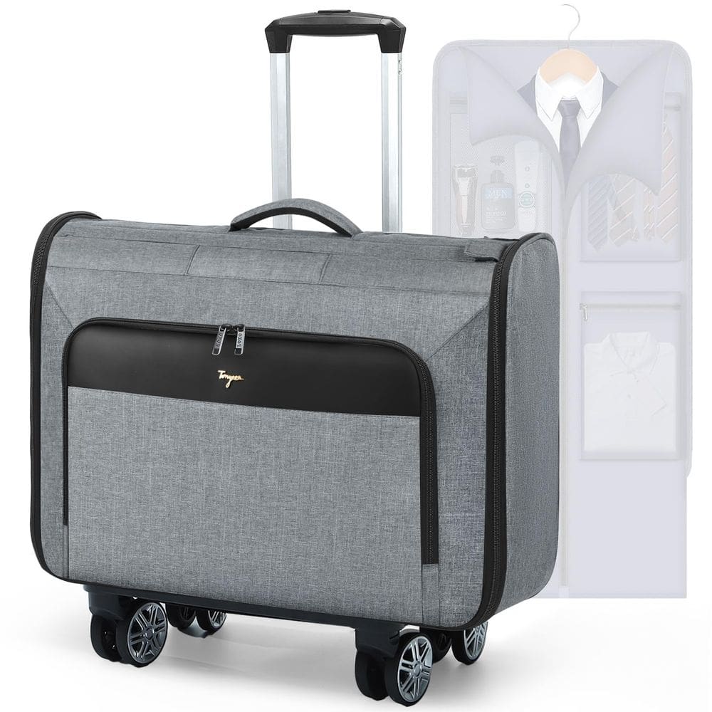 Bolsa de roupas rolante Tonyeee Softside 3 em 1 Carry On Grey