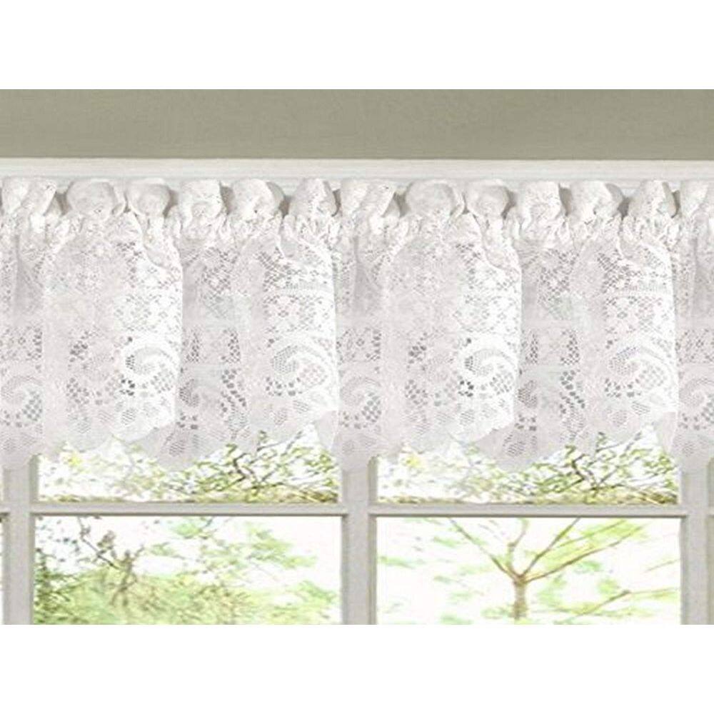 Cortina de cozinha Valance Sweet Home Collection Hopewell White