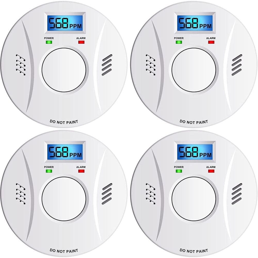 Detector de fumaça e monóxido de carbono Linsoal Battery, pacote com 4