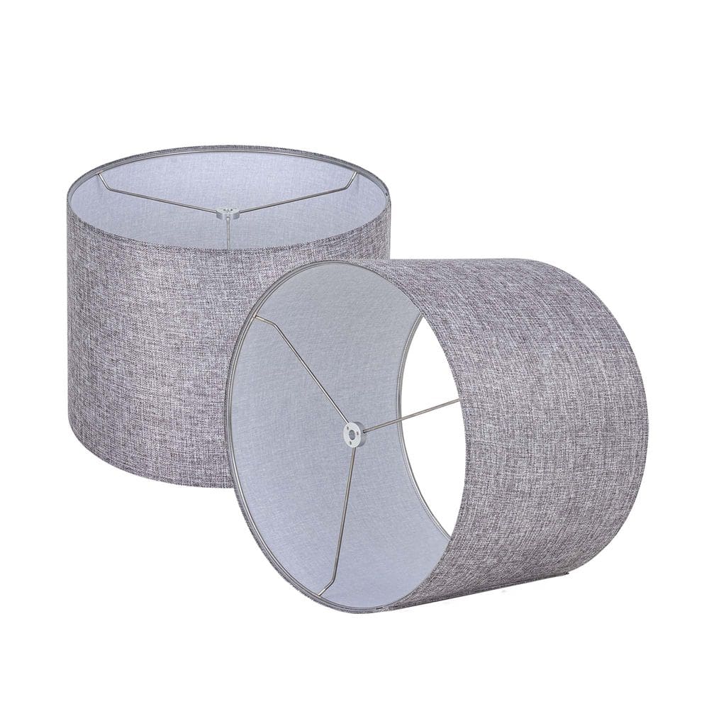 Abajur Wellmet Grey Drum 14x14x11 cm Conjunto de 2 tecidos