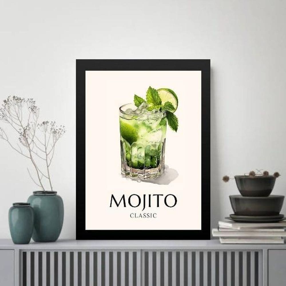 Quadro Decorativo Coquetel Mojito 24X18Cm