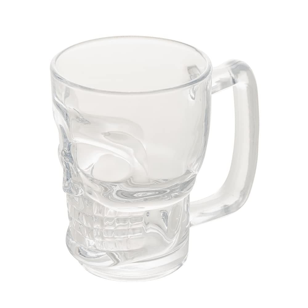 Caneca P/ Chopp Cerveja Vidro Caveira Rock Style 365ml Lyor