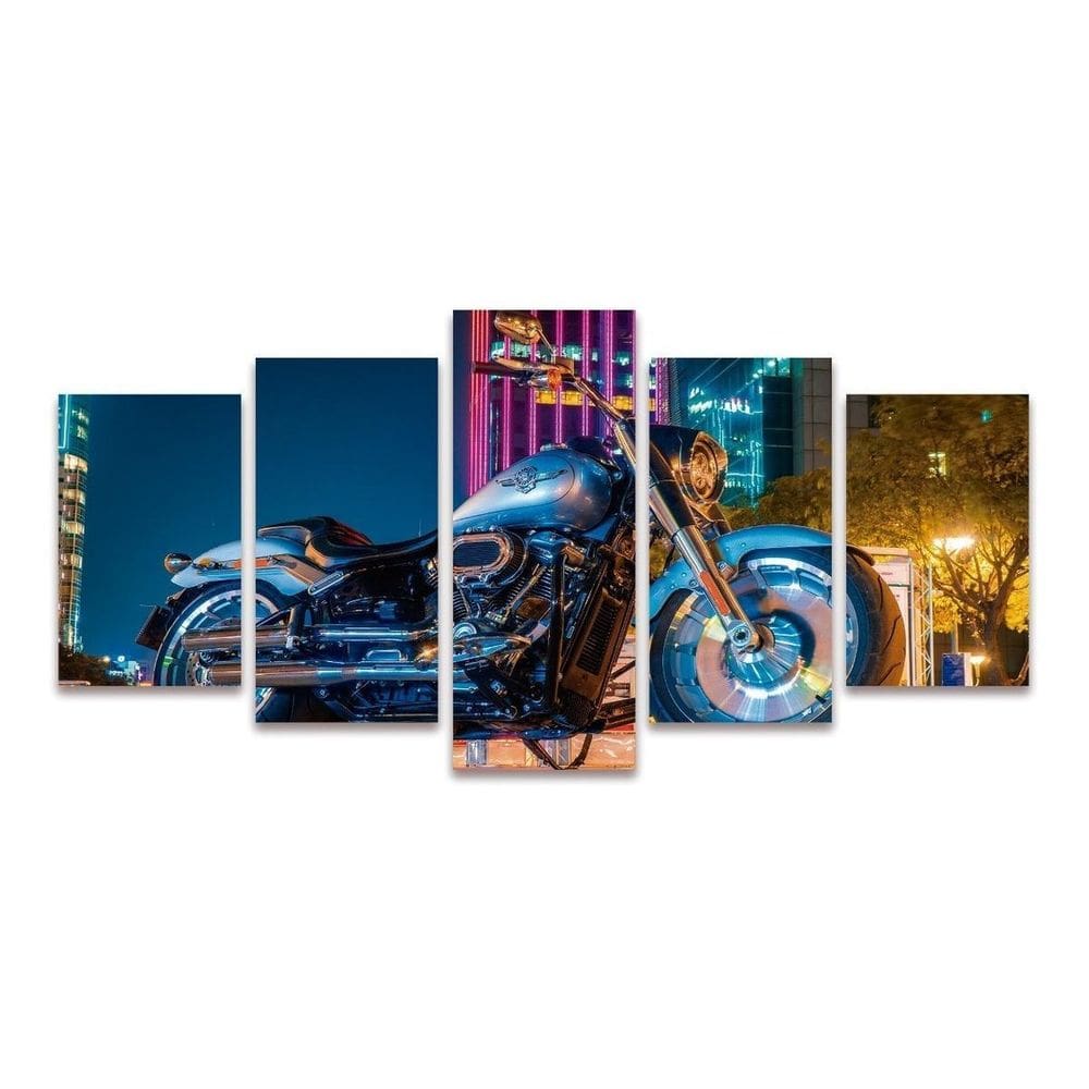 Kit Quadros Mosaico Decorativo Motocicleta Custom Chopper