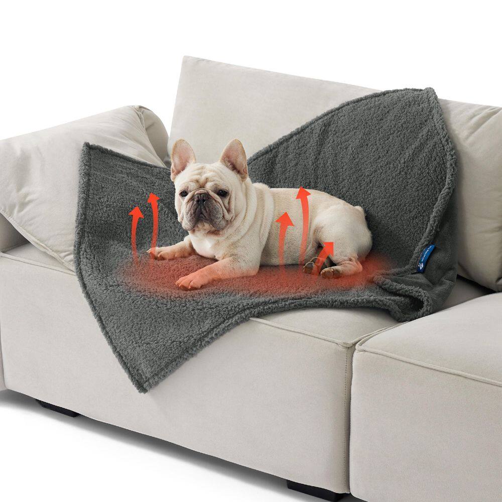 Cobertor Bedsure Self Warming para cães/gatos médios 30x40cm cinza